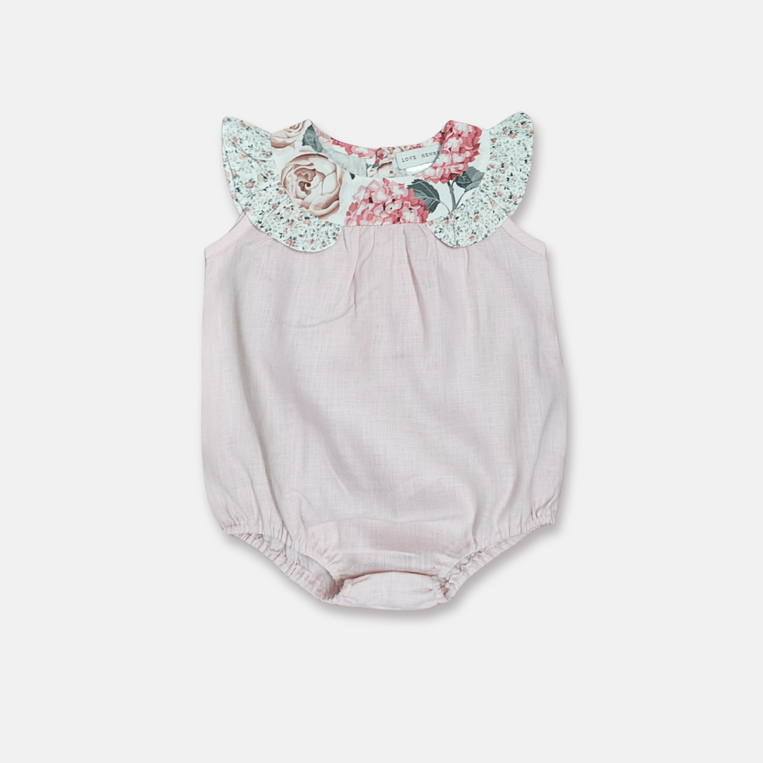 Love Henry Playsuits Baby Girls Neve Playsuit - Light Pink Linen