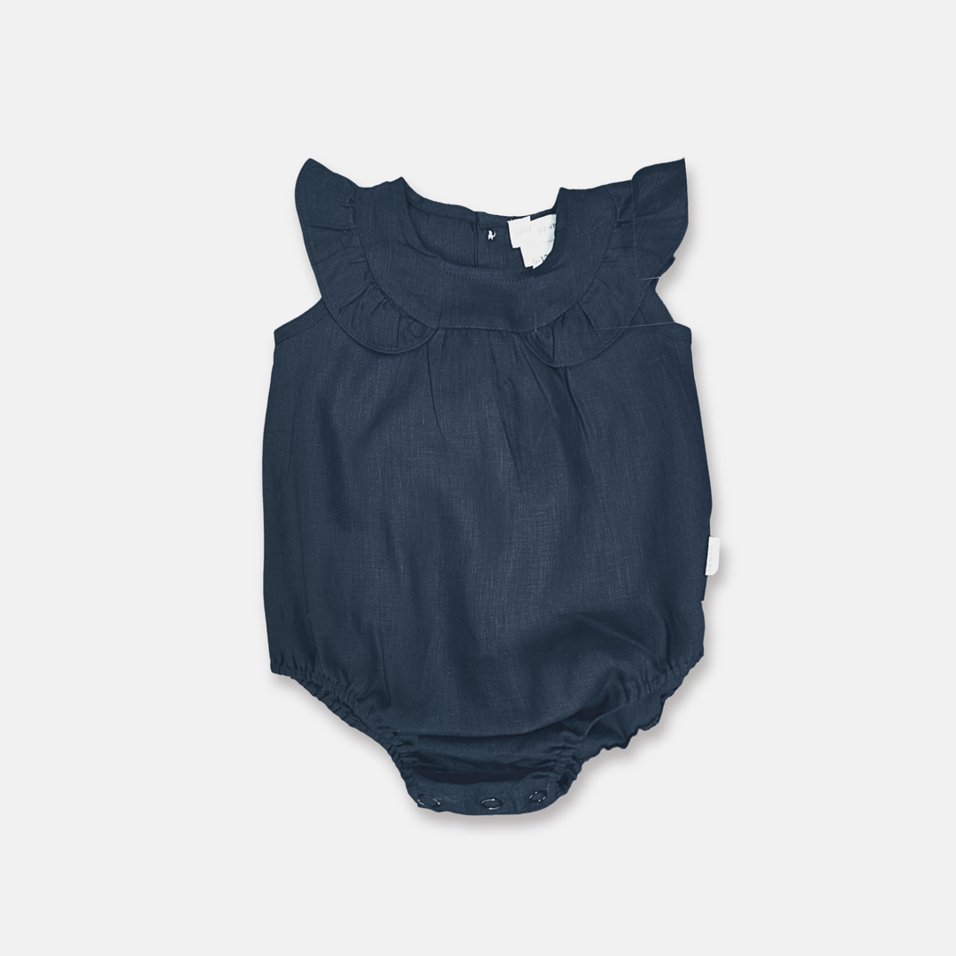 Love Henry Playsuits Baby Girls Neve Playsuit - Navy Linen