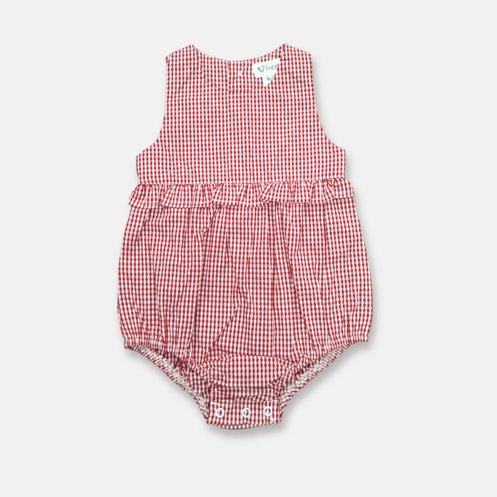 Love Henry Playsuits Baby Girls Nora Playsuit - Petite Red Check