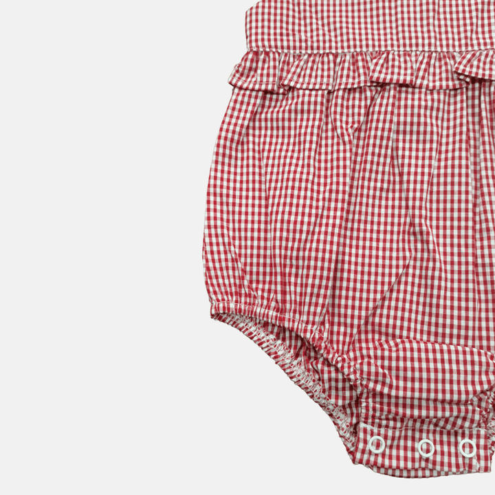 Love Henry Playsuits Baby Girls Nora Playsuit - Petite Red Check