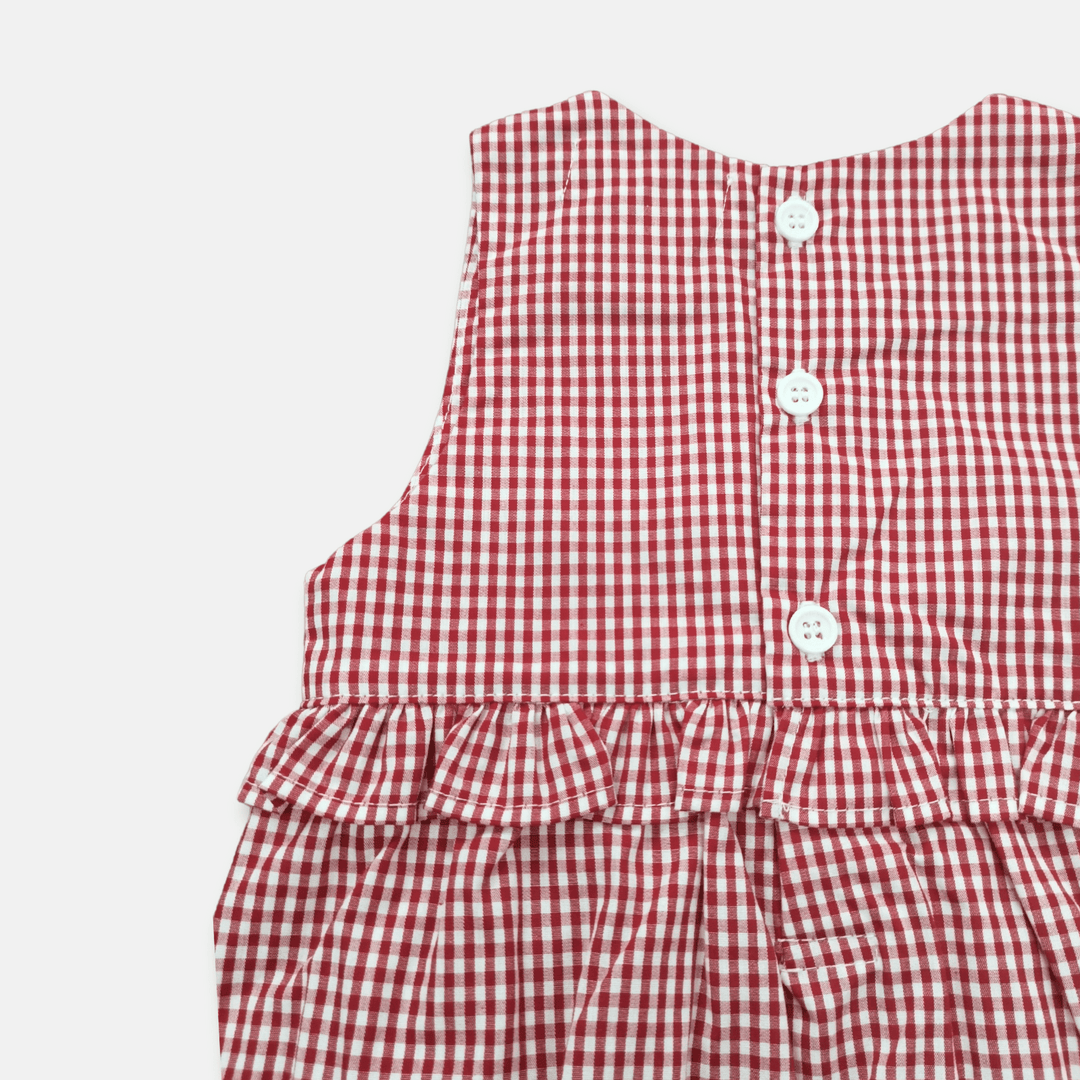 Love Henry Playsuits Baby Girls Nora Playsuit - Petite Red Check