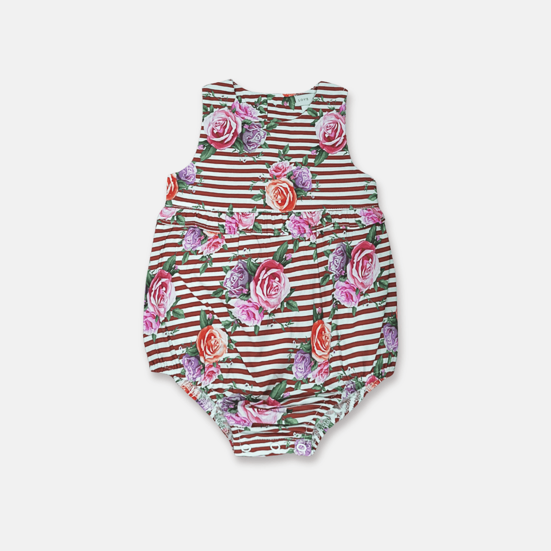 Love Henry Playsuits Baby Girls Nora Romper - Striped Blooms