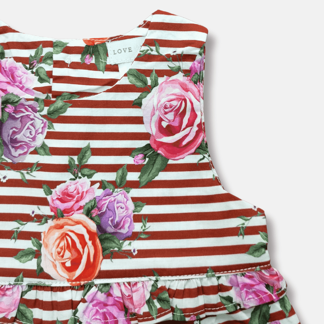 Love Henry Playsuits Baby Girls Nora Romper - Striped Blooms