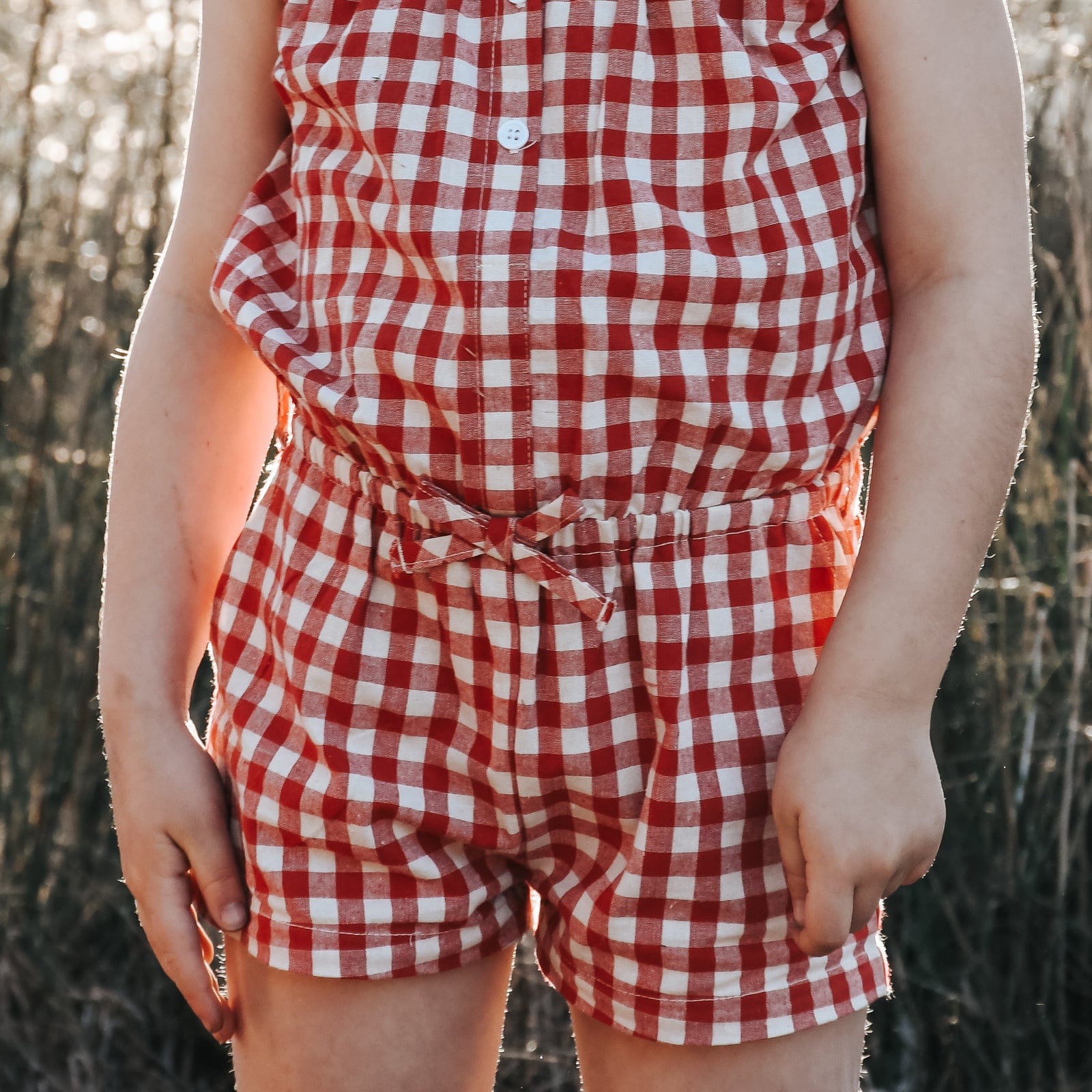 Love Henry Playsuits Girls Chloe Playsuit - Red Check