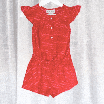 Love Henry Playsuits Girls Chloe Playsuit -  Red Polka Dots