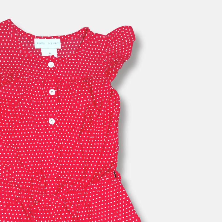 Love Henry Playsuits Girls Chloe Playsuit -  Red Polka Dots
