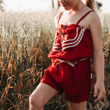 Load image into Gallery viewer, Love Henry Playsuits Girls Miranda Playsuit - Red Linen
