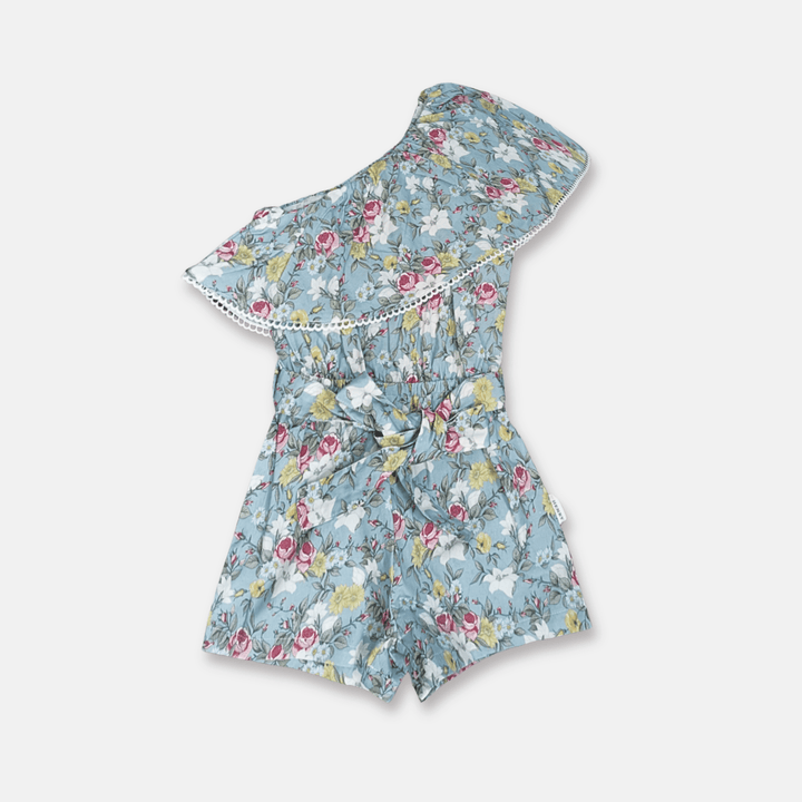 Love Henry Playsuits Girls Rosie One-Shoulder Playsuit - Blue Blossom