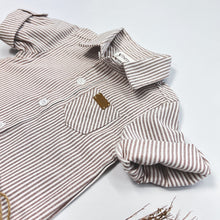 Load image into Gallery viewer, Love Henry Rompers Baby Boys Dress Shirt Romper -  Beige Pinstripe
