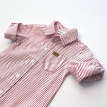 Load image into Gallery viewer, Love Henry Rompers Baby Boys Dress Shirt Romper -  Red Pinstripe
