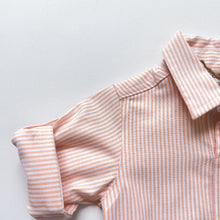 Load image into Gallery viewer, Love Henry Rompers Baby Boys Dress Shirt Romper -  Tangerine Pinstripe
