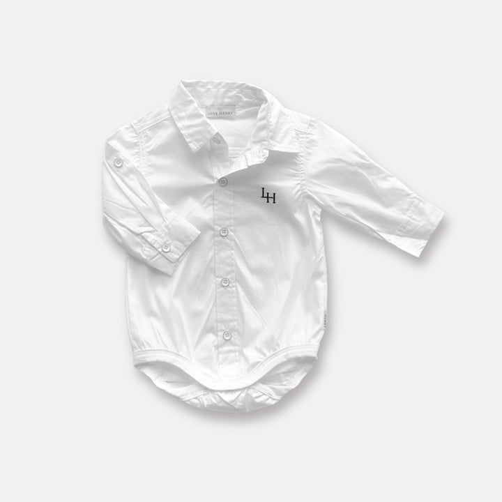 Love Henry Rompers Baby Boys Dress Shirt Romper - White