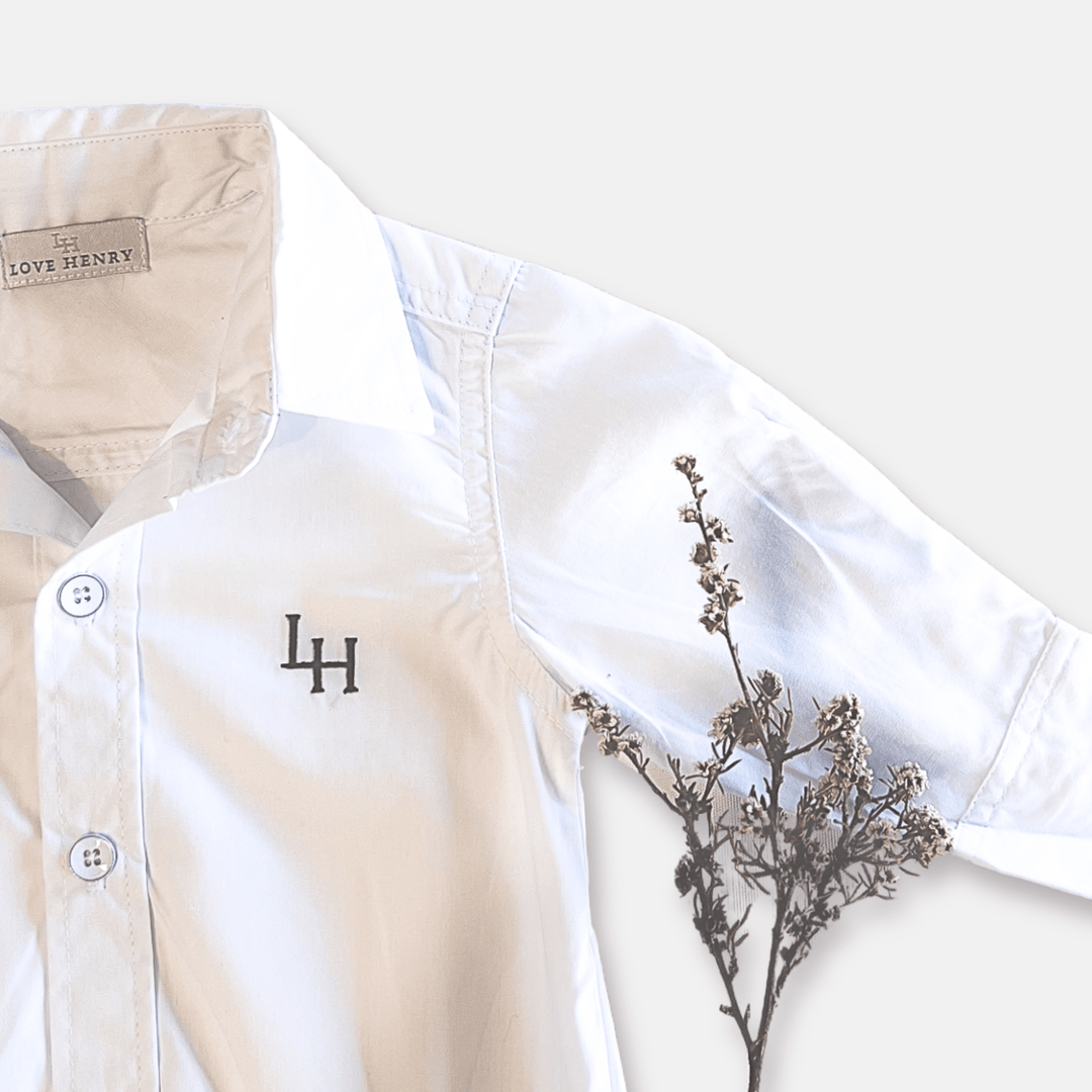 Love Henry Rompers Baby Boys Dress Shirt Romper - White