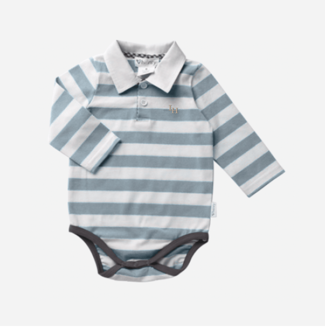 Love Henry Rompers Baby Boys Freddie Polo Romper - Blue Stripe