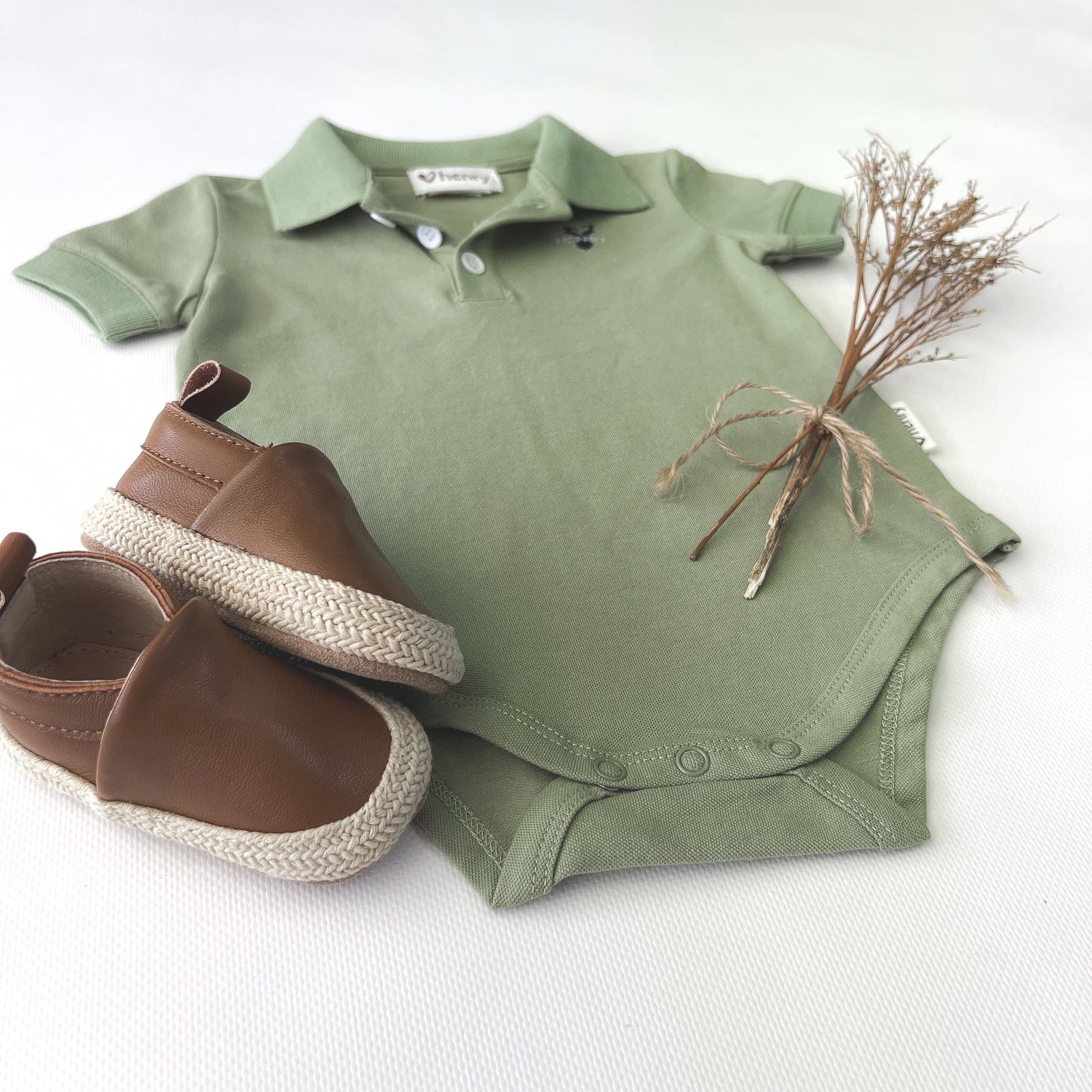 Love Henry Rompers Baby Boys Polo Romper - Green