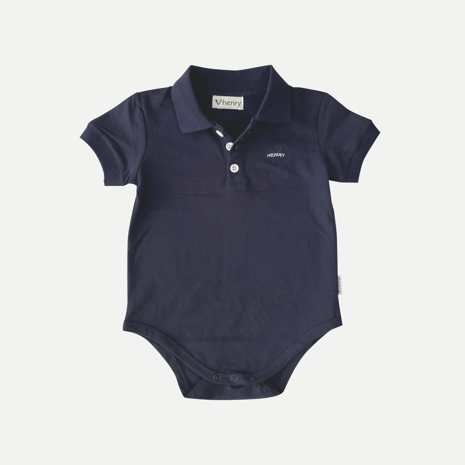 Love Henry Rompers Baby Boys Polo Romper - Navy