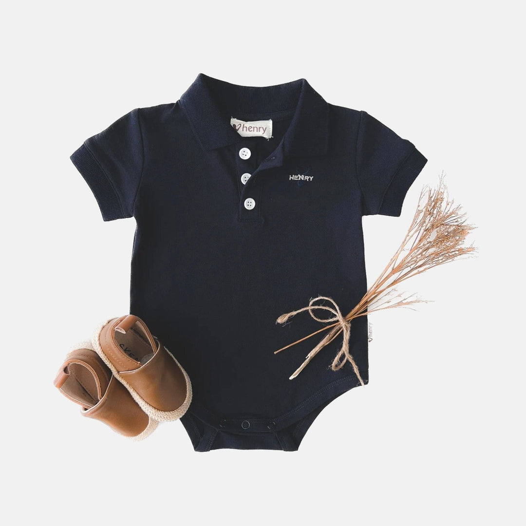 Love Henry Rompers Baby Boys Polo Romper - Navy