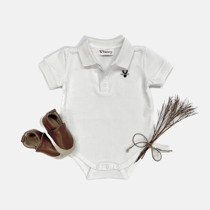 Love Henry Rompers Baby Boys Polo Romper - White