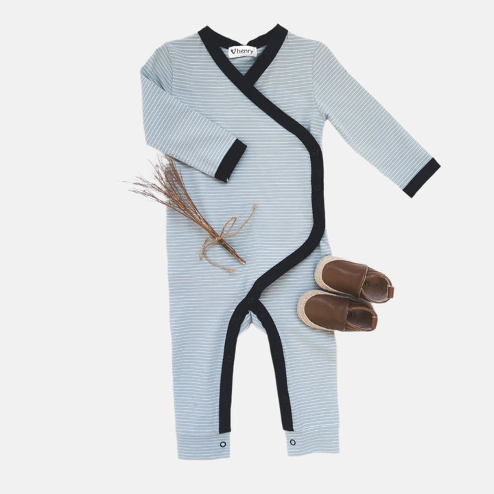 Love Henry Rompers Baby Boys Winter Onesie - Blue Stripe