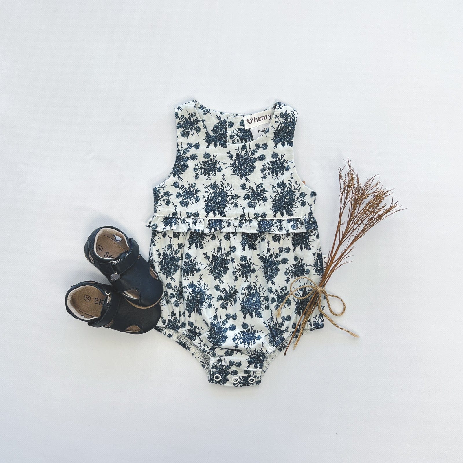 Love Henry Rompers Baby Girls Nora Playsuit - Navy Floral