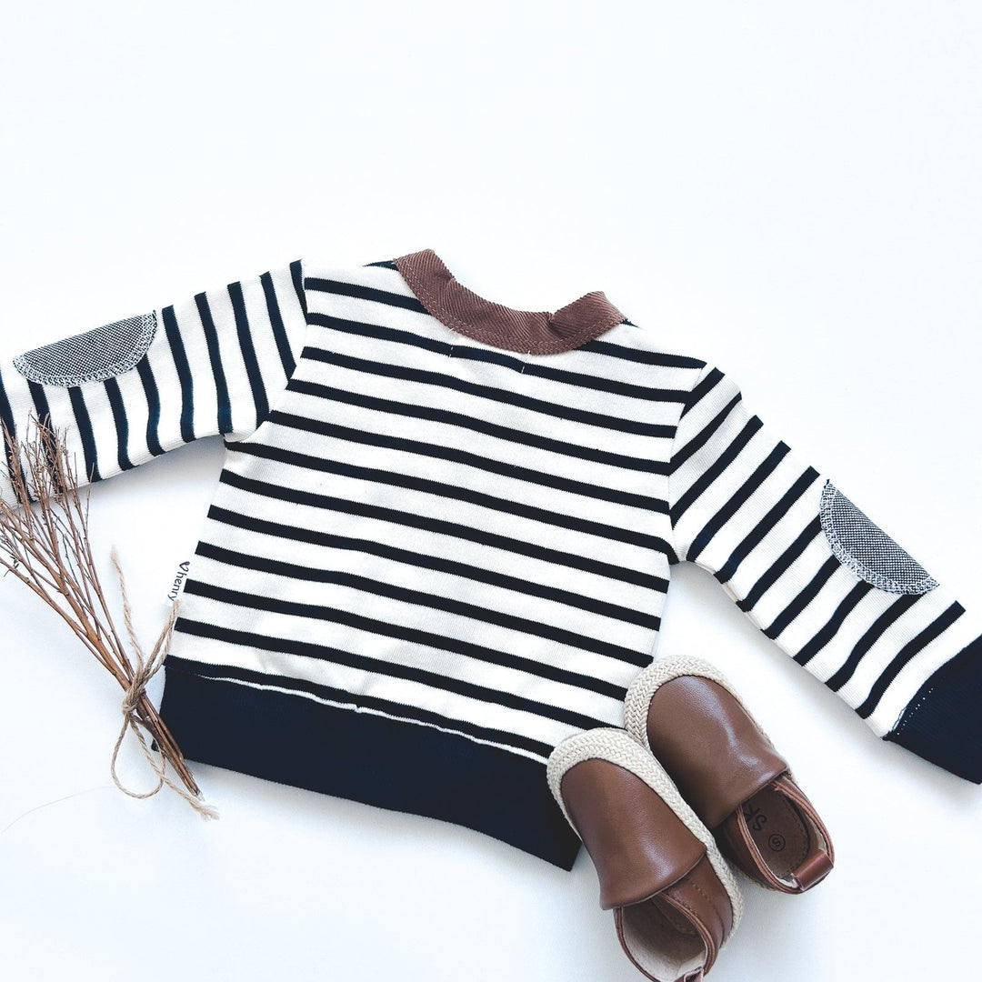 Love Henry Tops Baby Boys Bobby Cardigan Top - Navy/White Stripe