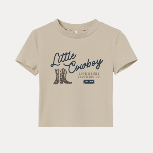 Love Henry Tops Baby Boys Little Cowboy Tee - Tan