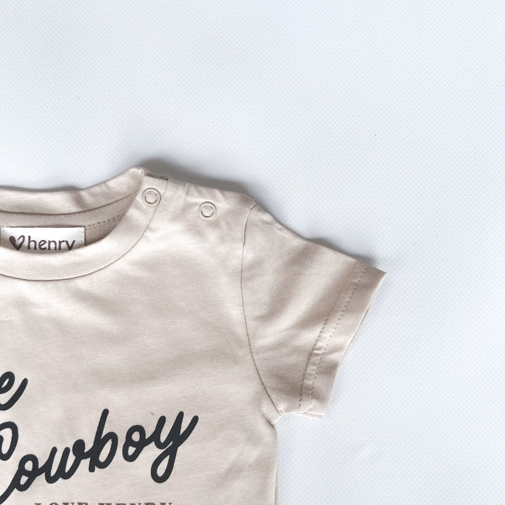 Love Henry Tops Baby Boys Little Cowboy Tee - Tan