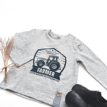 Load image into Gallery viewer, Love Henry Tops Baby Boys LS Graphic Tee - Farmer Tractor
