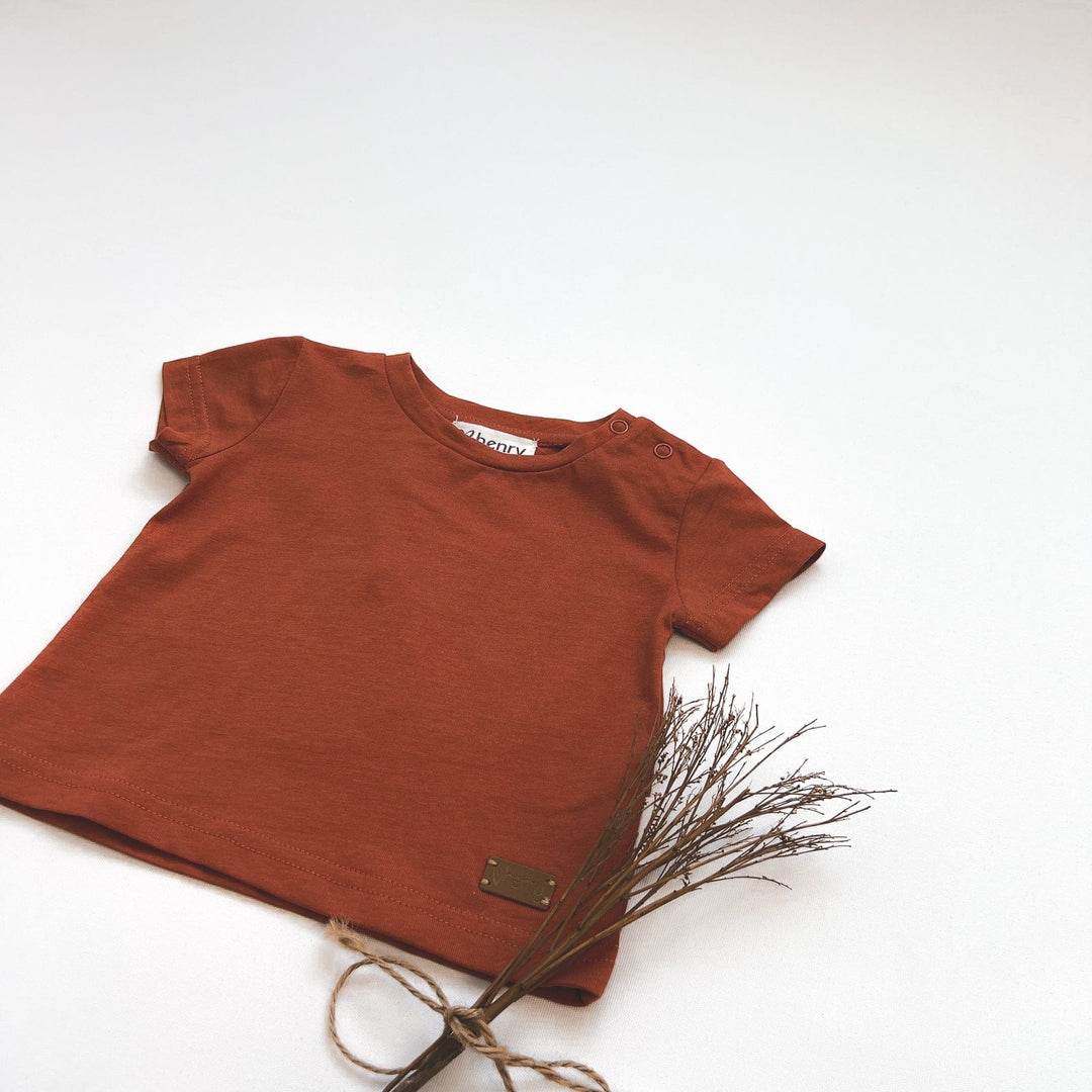 Love Henry Tops Baby Boys Plain Tee - Bronze