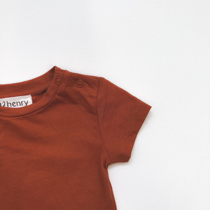 Love Henry Tops Baby Boys Plain Tee - Bronze