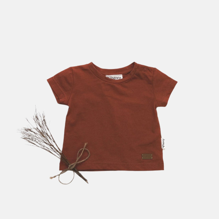 Love Henry Tops Baby Boys Plain Tee - Bronze
