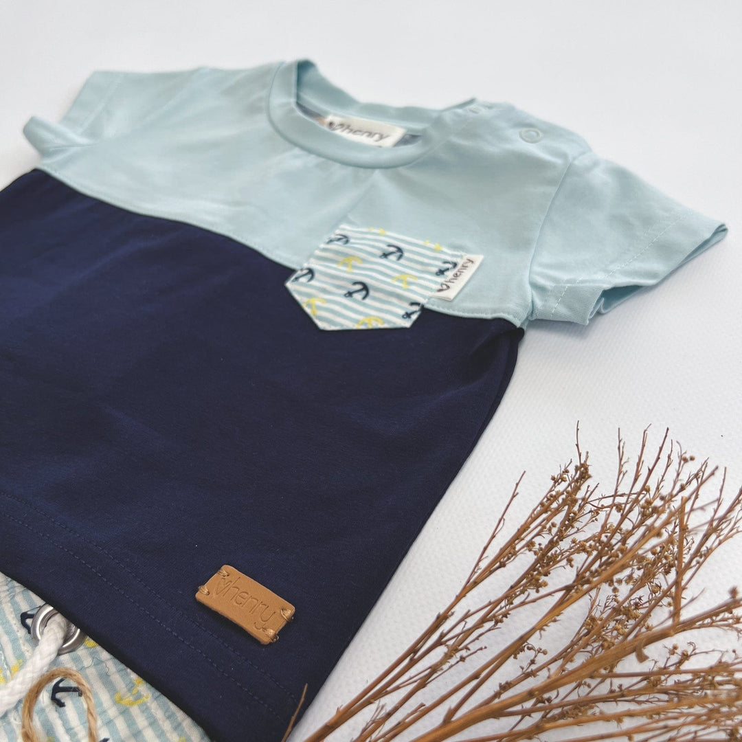 Love Henry Tops Baby Boys Pocket Tee - Amalfi Coast