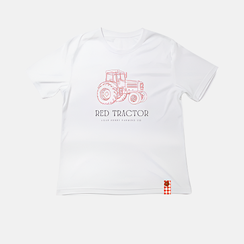 Love Henry Tops Baby Boys Red Tractor Tee - White