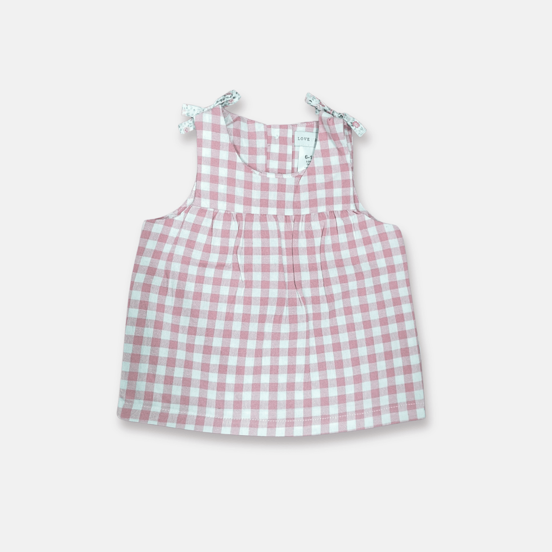Love Henry Tops Baby Girls Amelia Top - Pink Check