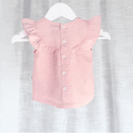 Love Henry Tops Baby Girls Tasmin Top - Pink Linen