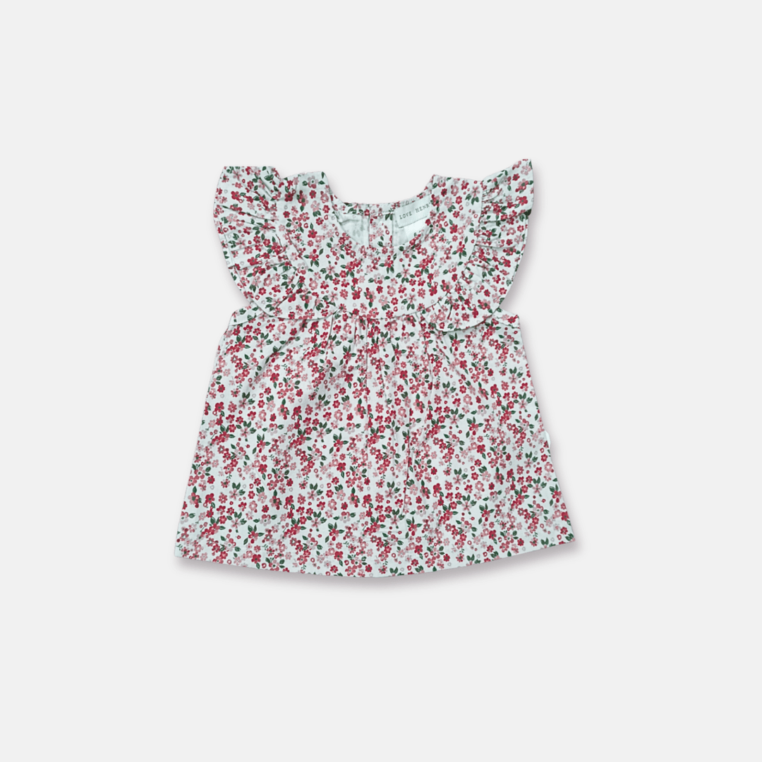 Love Henry Tops Baby Girls Tasmin Top - Pink Petite Floral