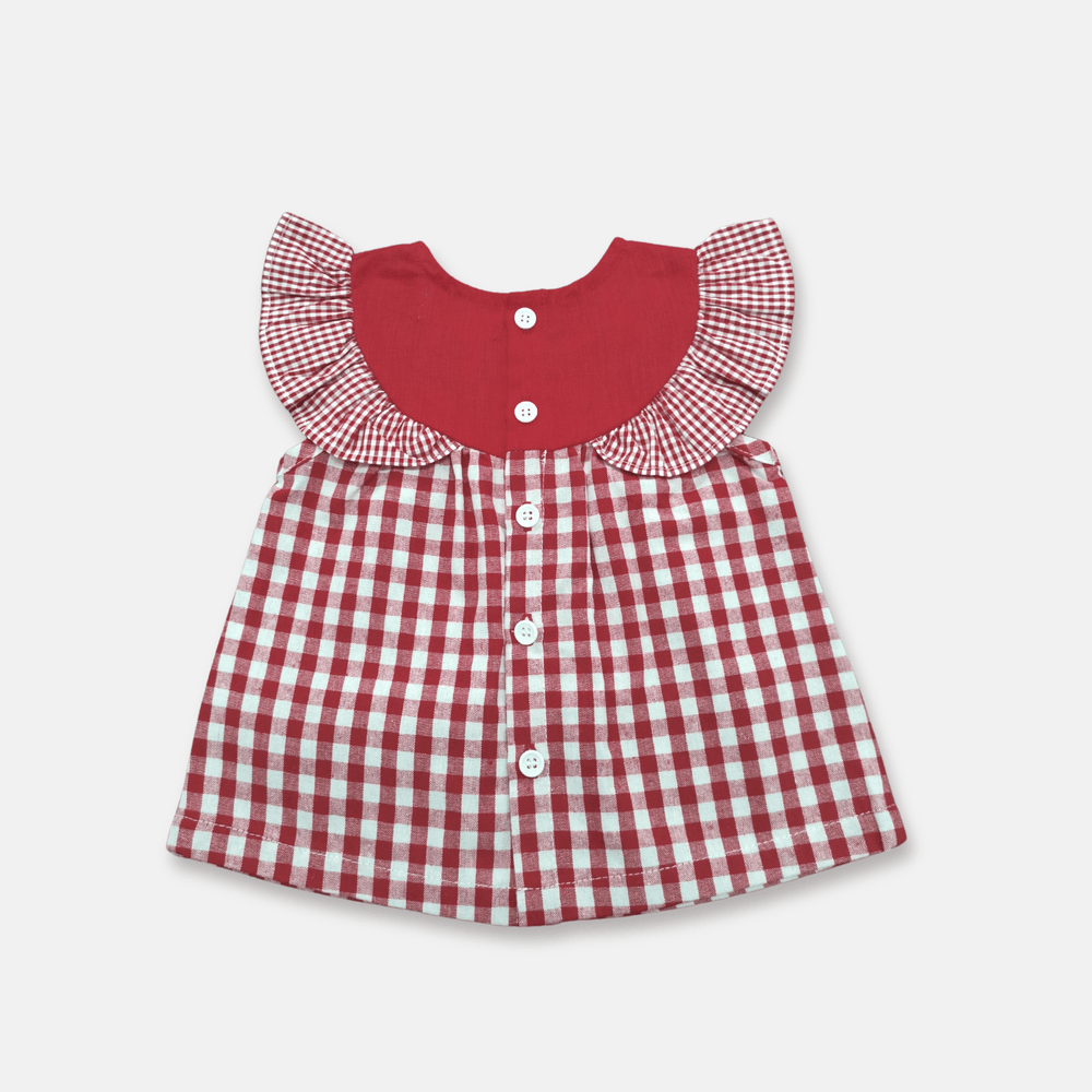 Love Henry Tops Baby Girls Tasmin Top - Red Checks