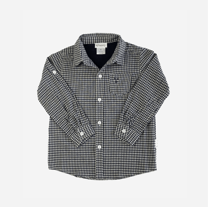 Love Henry Tops Boys Dress Shirt - Gingham