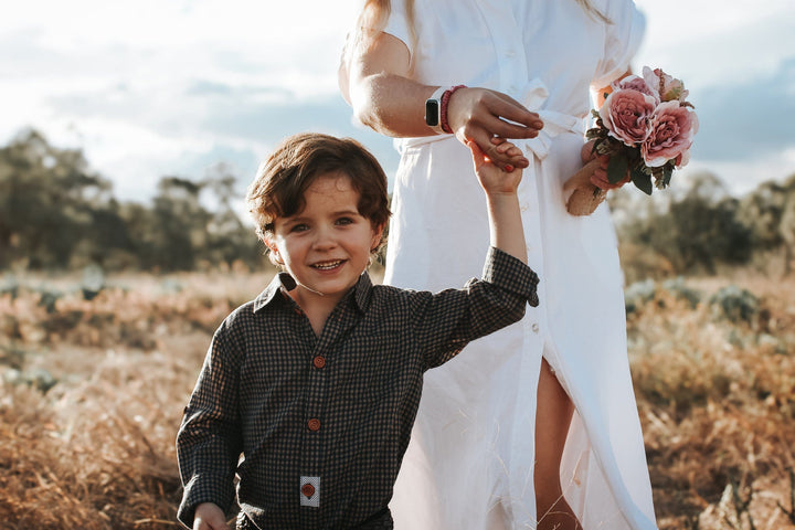 Love Henry Tops Boys Dress Shirt - Gingham