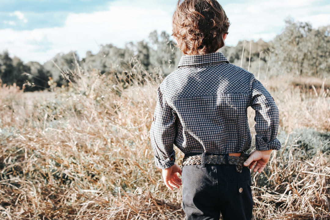 Love Henry Tops Boys Dress Shirt - Gingham