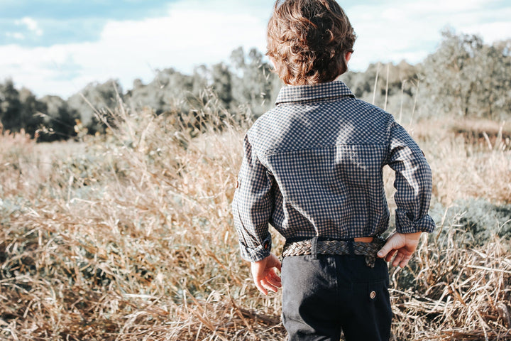 Love Henry Tops Boys Dress Shirt - Gingham