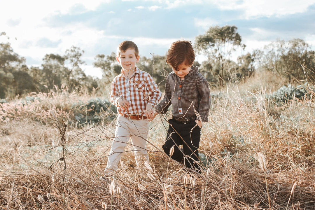 Love Henry Tops Boys Dress Shirt - Gingham