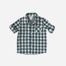 Load image into Gallery viewer, Love Henry Tops Boys Dress Shirt - Large Green Check
