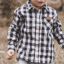 Load image into Gallery viewer, Love Henry Tops Boys Dress Shirt - Large Navy Check
