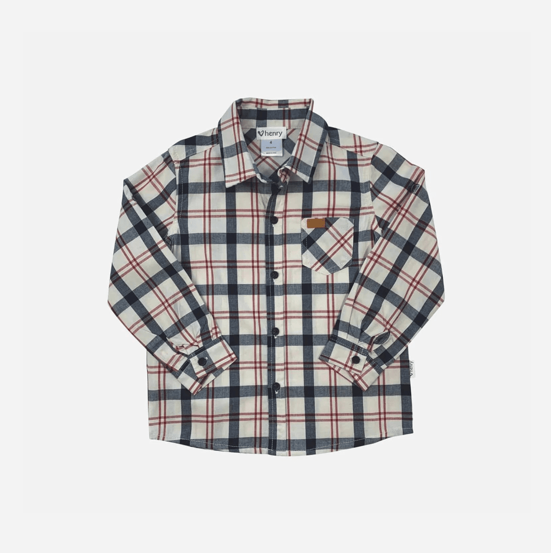 Love Henry Tops Boys Dress Shirt - Plaid