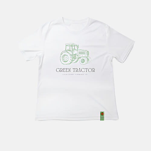 Love Henry Tops Boys Green Tractor Tee - White