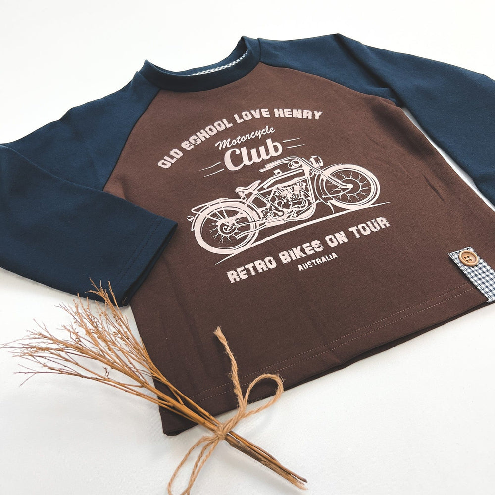 Love Henry Tops Boys LS Graphic Tee - Motorcycle Club