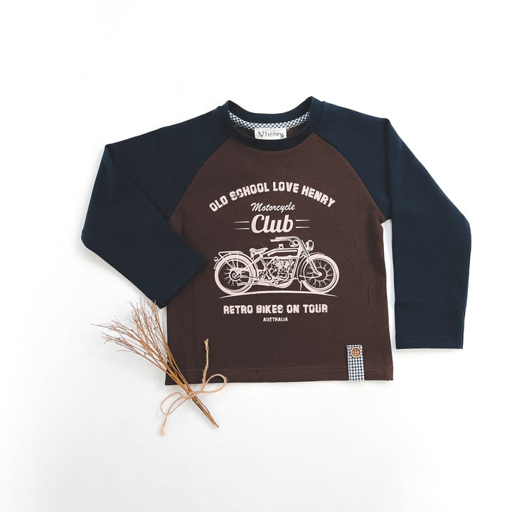 Love Henry Tops Boys LS Graphic Tee - Motorcycle Club