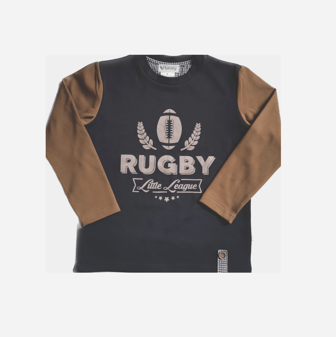 Love Henry Tops Boys LS Graphic Tee - Rugby