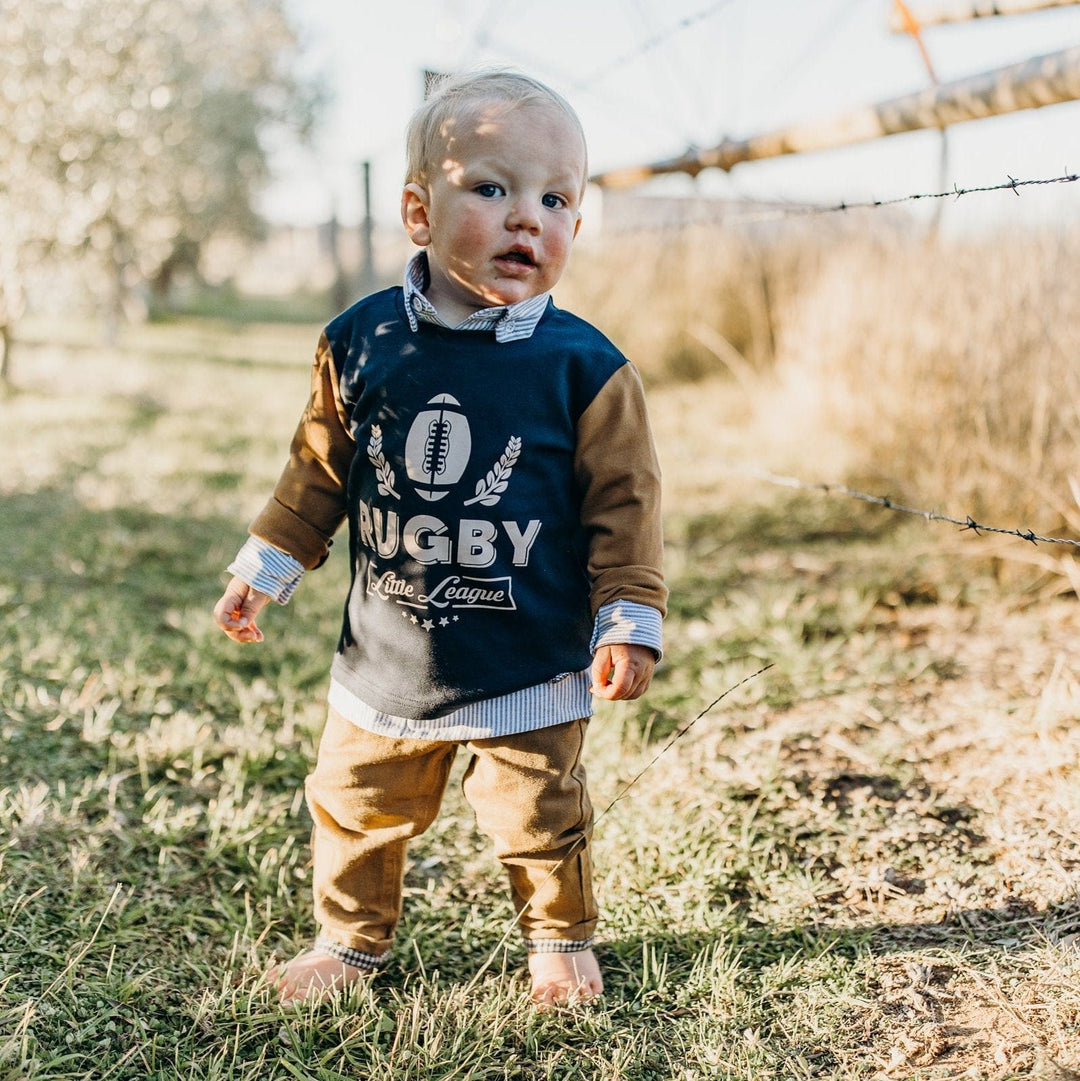 Love Henry Tops Boys LS Graphic Tee - Rugby